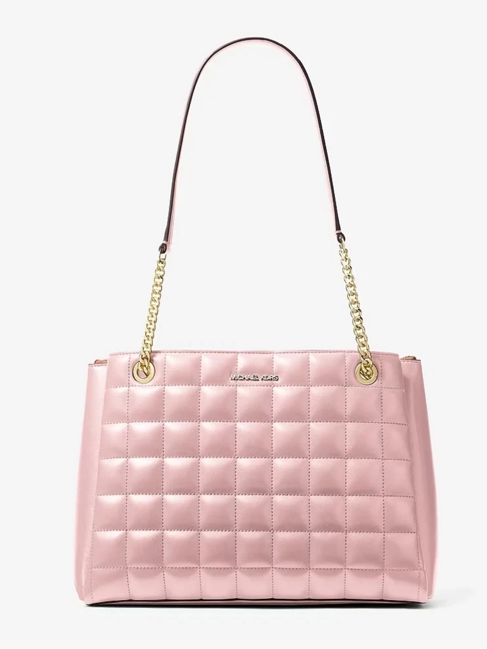 MICHAEL Michael Kors Quilted Light Pink Chain-Handle Shoulder Bag